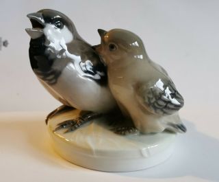 Rare Bing & Grondahl B&g 1864 Sparrows Porcelain Bird Figurine Royal Copenhagen