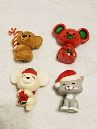 Hallmark Merry Miniatures Kitten Mouse Bear With Candy Cane