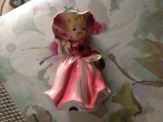 Vintage Girl In Pink Dress Made In Japan