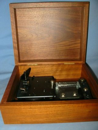 Antique Thorens AD 30 Automatic Disc Wood Music Box w 15 Metal Discs, 3