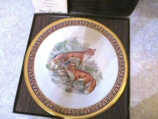 Lenox Boehm Woodland Wildlife 10.  5 " Collector Plate 1974 Red Foxes