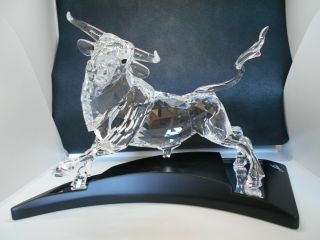 Swarovski Large Crystal Bull Figurine 2004 Limited Edition 05239 Of 10,  000 Wbox