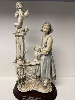 Giuseppe Armani Figurines Cherub Doves Lady With Pitcher,  1993