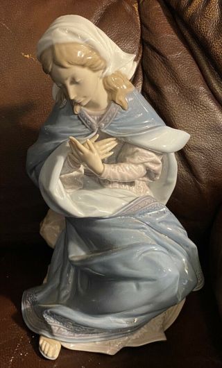 Lladro 1387 Virgin Mary White Retired No Box Rare,  Hard To Find