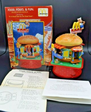 Enesco Small World Of Music 1991 Mcdonald’s Food Folks Fun Deluxe Action Musical