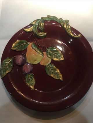 Vtg Fitz And Floyd Classics Renaissance Fruit Dessert Canapé Plate 9 1/4” Exc