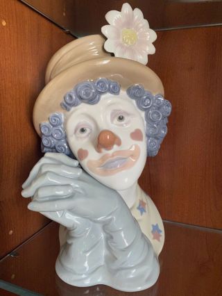 Lladro 5542 " Melancholy Clown " Porcelain Figurine Rare
