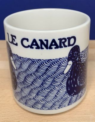 Vintage 1979 Taylor Ng & Le Canard Cobalt Blue Duck Pond Lake Coffee Mug Cup