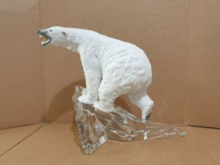Franklin Polar Bear Figurine On Lead Crystal Ice Berg