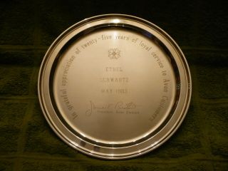 Vintage Tiffany & Co.  Sterling Silver Plate For Avon 25 Year Service 9.  1 Ounces