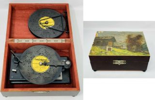 Vintage Thorens Ad 30 Music Box W/6 Discs Switzerland