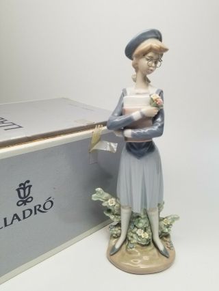 Lladro 5708 My First Class School Girl With Books Figurine W/ Box - Rare Retired