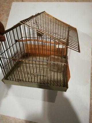 Vintage Hanging Bird Cage 8 ' x7 ' With Bell And accessories 2