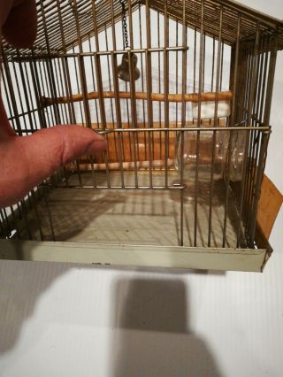 Vintage Hanging Bird Cage 8 ' x7 ' With Bell And accessories 3