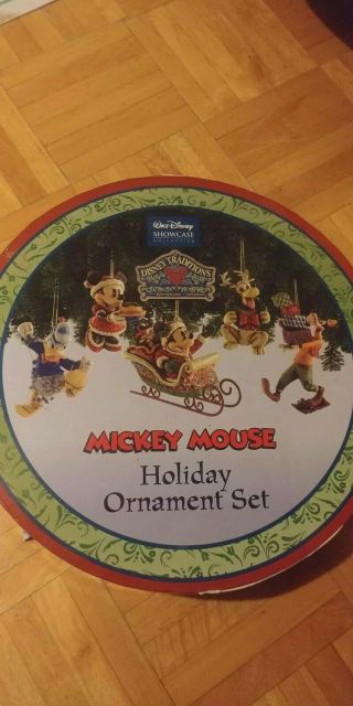 Jim Shore Disney Traditions Mickey Mouse Holiday Ornament Set Of 5 Retired