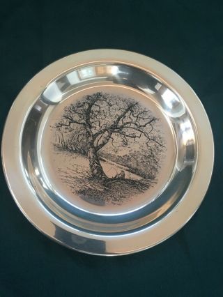 Franklin 1972 James Wyeth “Along The Brandywine” Sterling Silver Plate 8 2