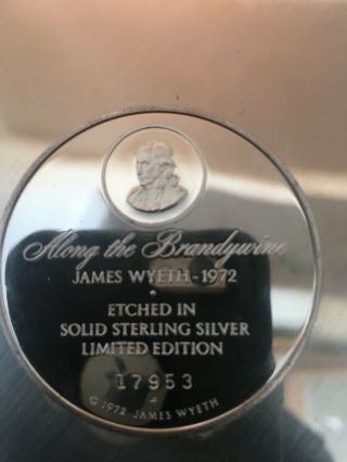 Franklin 1972 James Wyeth “Along The Brandywine” Sterling Silver Plate 8 3