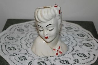 Vintage.  Pottery.  Hand Painted.  Head Vase