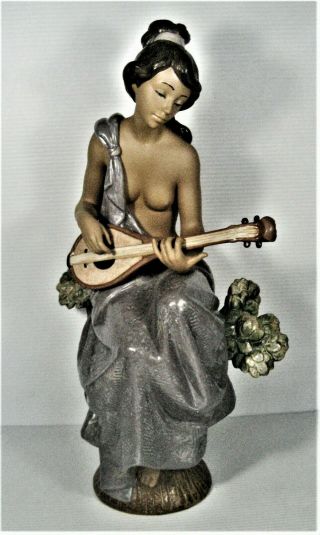 Lladro Large (17.  75 ") Nude Figurine 2433 Music From My Heart Gres Retired 2005
