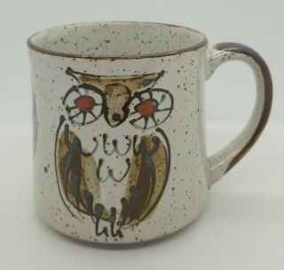 Vintage Otagiri Japan Owl Mug 10 Oz Speckled Stoneware