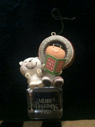 Hallmark 1980 Frosty Friends 1 In Series " A Cool Yule " Christmas Ornament