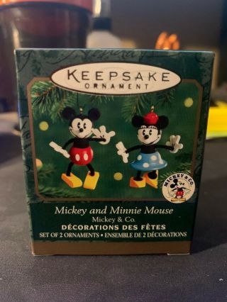 2000 Hallmark Keepsake Christmas Ornament Disney Mickey And Minnie Mouse