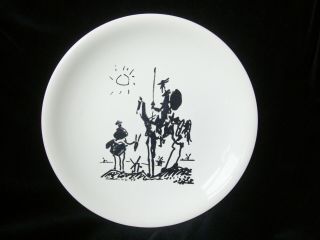Pablo Picasso Signed Don Quixote Ceramic Plate Salins France 1955
