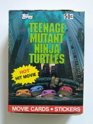 1990 Topps Teenage Mutant Ninja Turtles Tmnt Movie Trading Card Box 36 Wax Packs