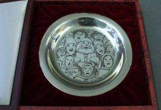 1972 Norman Rockwell The Carolers Sterling Silver Franklin Christmas Plate