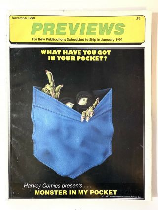 1990 Previews 23 W/ Impel Marvel Universe Diamond Promo Cards Uncut Sheet