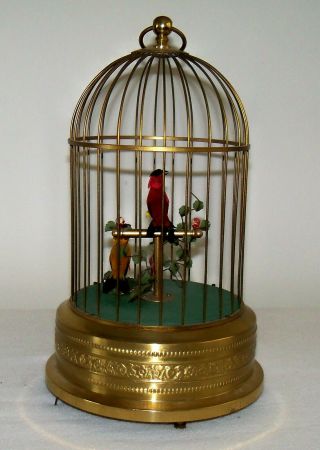 Mid 1900s Griesbaum Singing Birds Automaton in Brass Cage -,  Repair 3