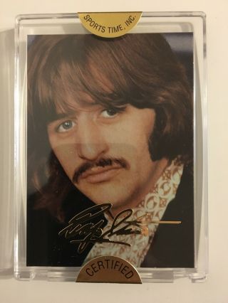 1996 Sports Time Beatles 24kt Gold Signature Card: Ringo Starr Number 4