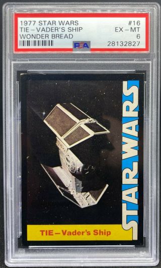 1977 Star Wars Wonder Bread Trading Card 16 Tie - Vader 