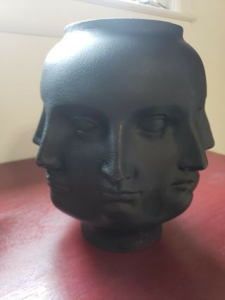 2005 Tms Dora Maar Style Perpetual Multi Faced Head Vase Vitruvian Black Ceramic