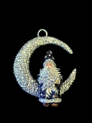 Neiman Marcus Moon Beam Patricia Breen Swarovski Crystal Santa Ornament