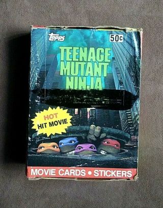 1990 Topps Teenage Mutant Ninja Turtles Tmnt Movie Trading Card Box 36 Wax Packs