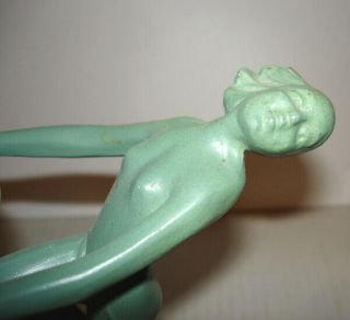 Extremely Nuart 1928 Art Deco Nude Lady Cast Metal Candleholders 3