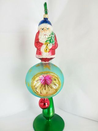 Christopher Radko Ornament Twilight Santa Reflector 96 - 289 - 0 Drop Ball