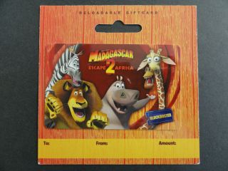 Set Of 4 Madagascar Escape 2 Africa Blockbuster Video Giftcards 2008 No Value