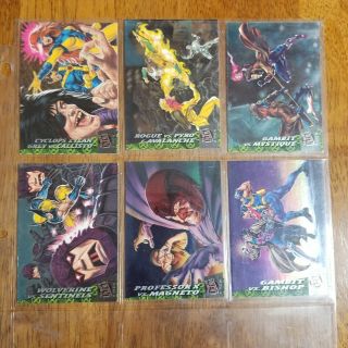 1994 Fleer Ultra X - Men Greatest Battles Ltd Edition Subset Marvel 6 Card Set