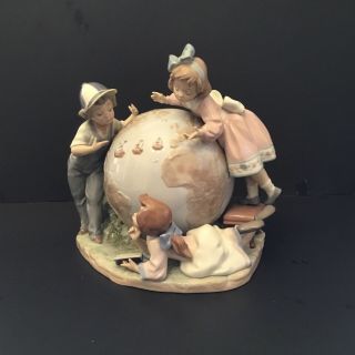 Lladro “voyage Of Columbus” Globe - 5847 - With Box And