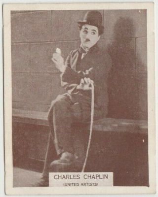 Charlie Chaplin 1934 Wills Famous Film Stars Tobacco Card 71 - Medium