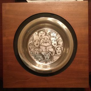 1972 Norman Rockwell “the Carolers” Solid Sterling Silver Christmas Plate