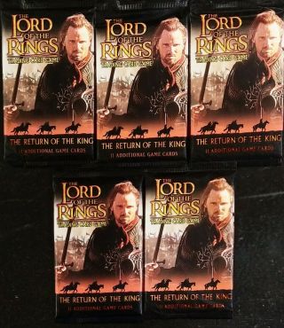 2003 Lord Of The Rings " The Return Of The King " Trading Card Game - 5 Packs