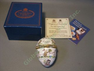 Rare Vtg 1983 Bilston Battersea Halcyon Days Easter Egg Bunny Enamel Trinket Box