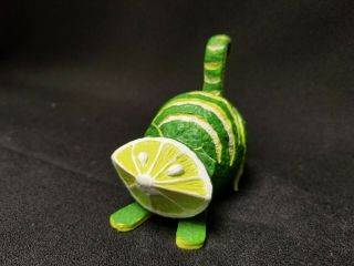 Enesco Home Grown Lime Cat Discontinued & Rare Very Hard To Find