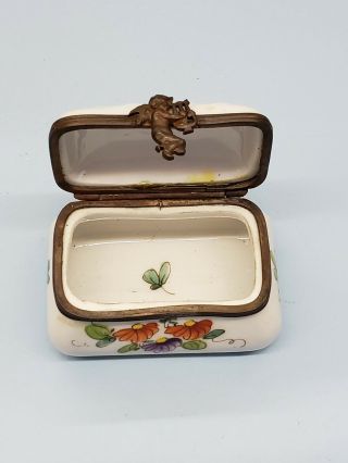 Antique Early French Limoges Trinket Box Hand Painted Porcelain 19th century 2