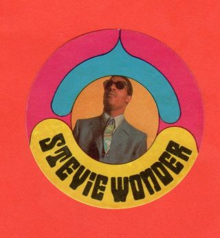 Stevie Wonder Cloth 1972 Monty Gum Pop Star Stickers Rare