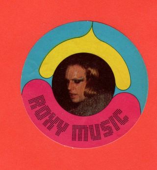 Roxy Music Cloth 1972 Monty Gum Pop Star Stickers Rare