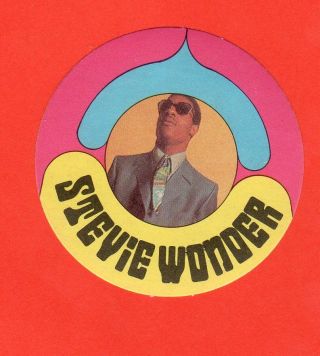 Stevie Wonder 1972 Monty Gum Pop Star Stickers Rare